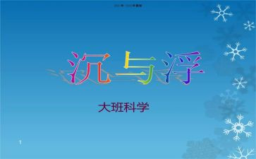 大班教案沉与浮反思精选7篇